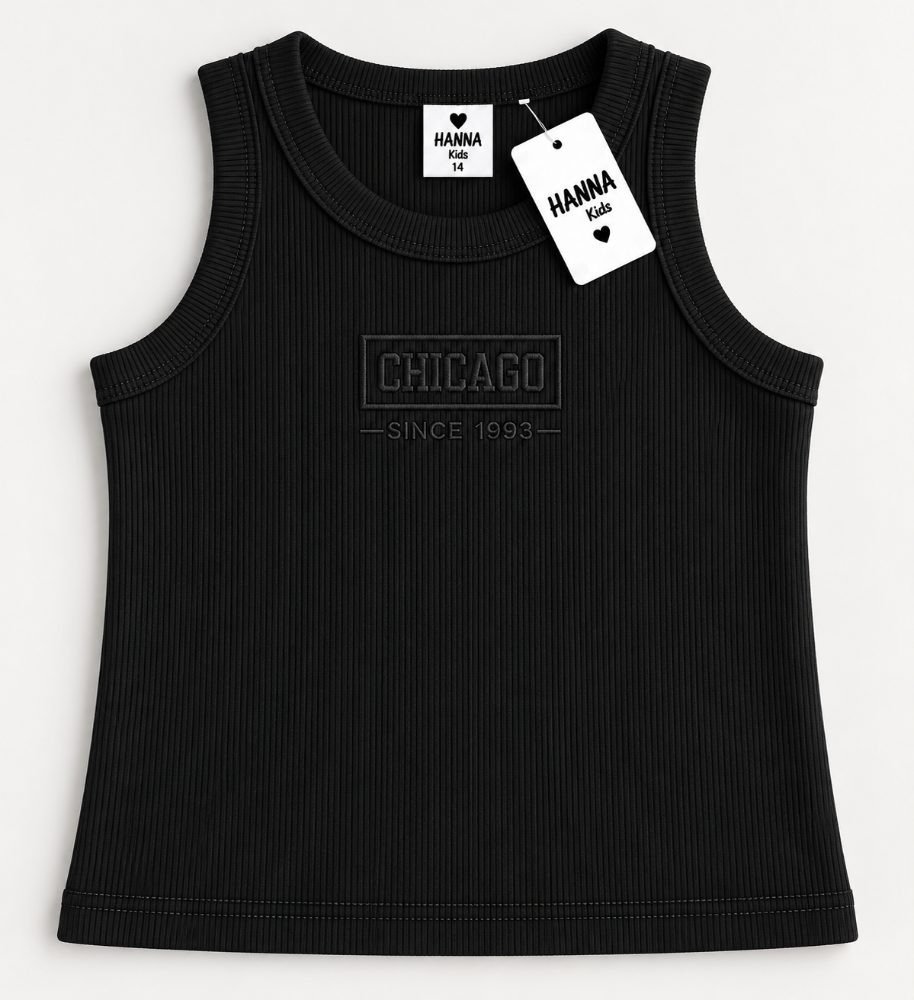 blusa negra chicago sin mangas