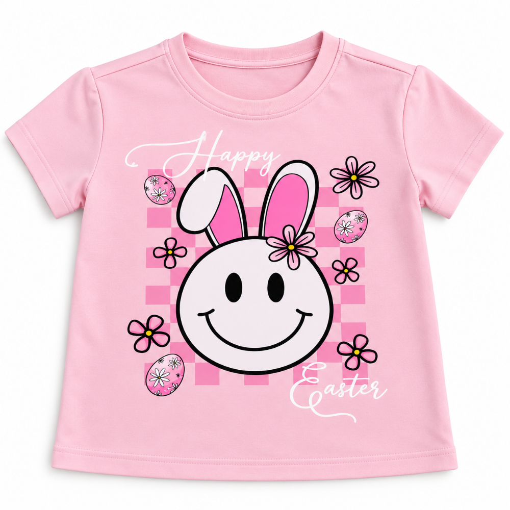 camiseta rosada happy easter