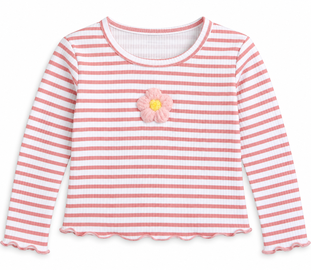 blusa rayas rosa flor