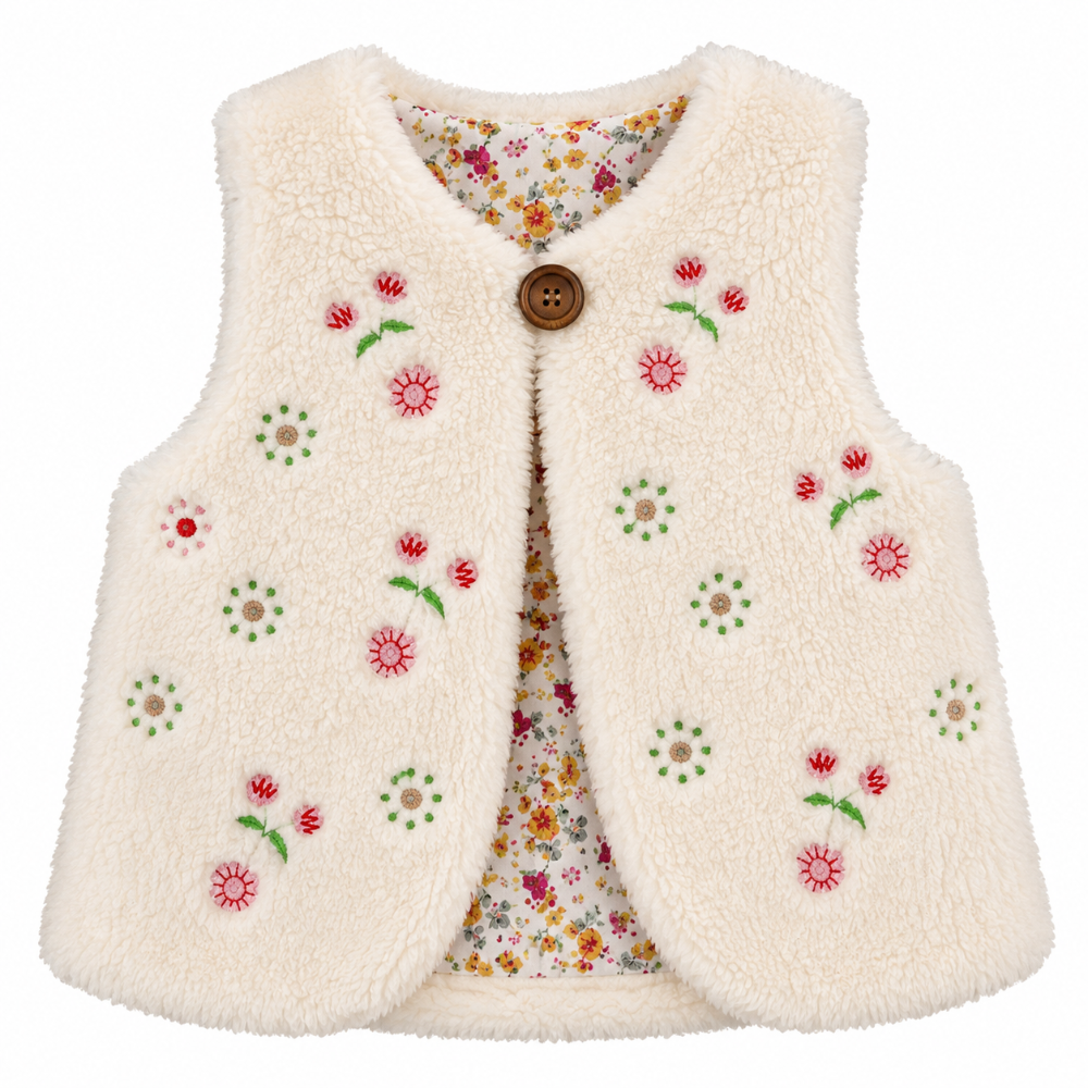 chaleco beige floral