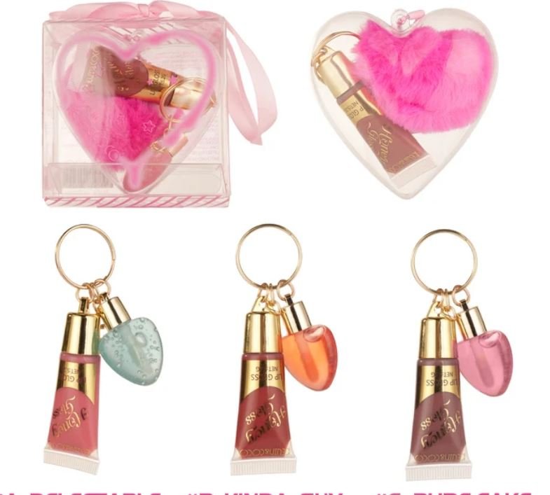 Lip Gloss con Llavero Corazón