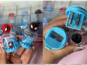2 EN 1 TAJALAPIZ DOBLE SERVICIO CON BORRAD OR 3D SUPER HEROES