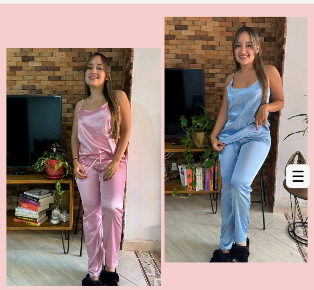 Pijama Satin Pantalon Talla S y M