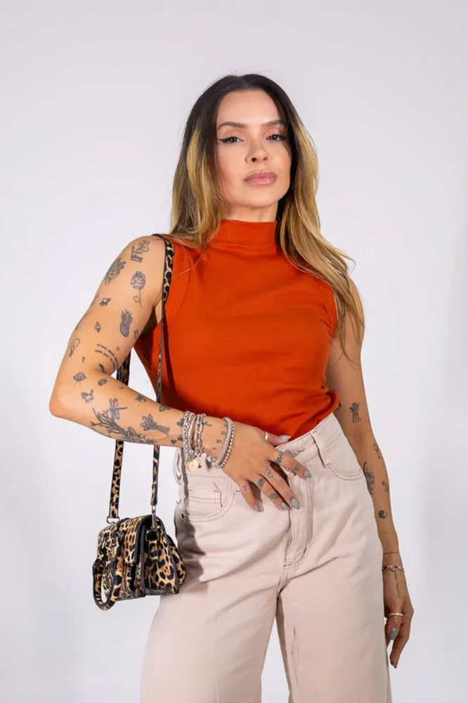 G - Regata Gola Alta Topázio Laranja Rust