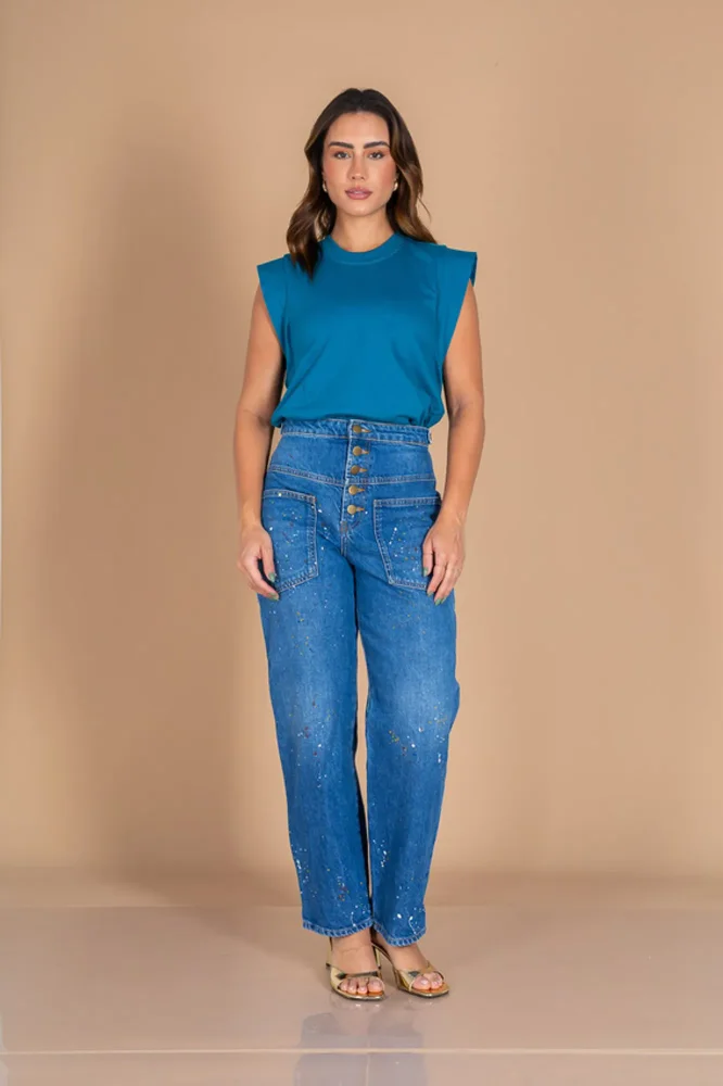P -  Muscle Tee Azul Mar Egeu