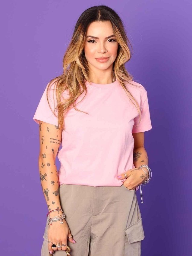 P - Tshirt Lisa Rosa Bebê