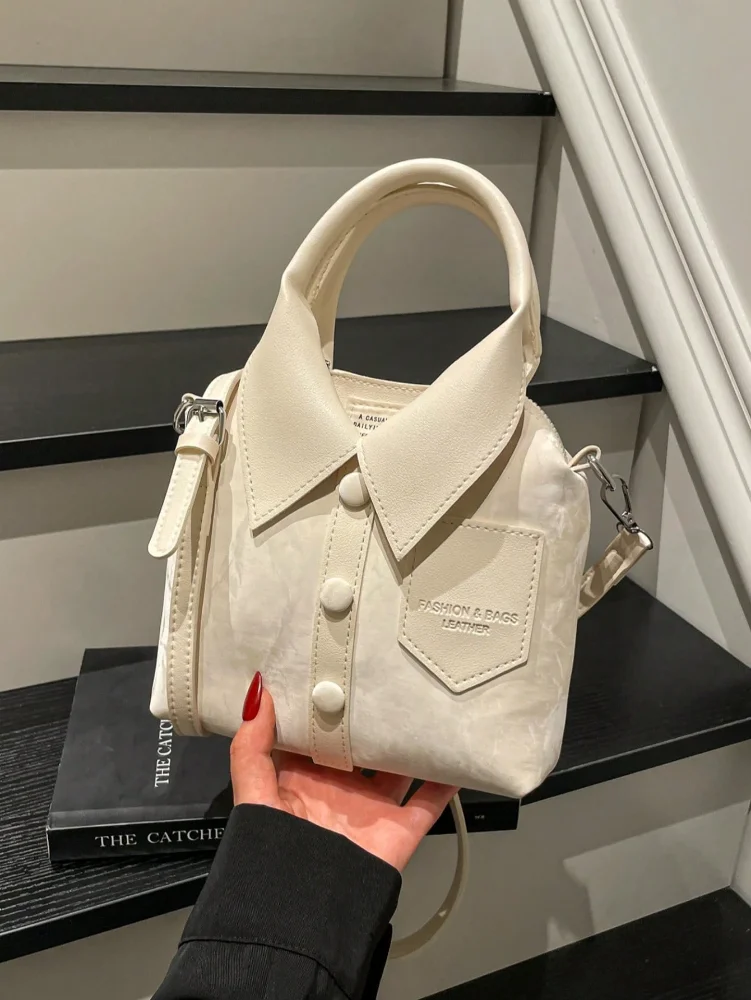 BOLSO CAMISA DE HOMBRO ASIMETRICO DE PIEL DE PU CON CORREA AJUSTABLE