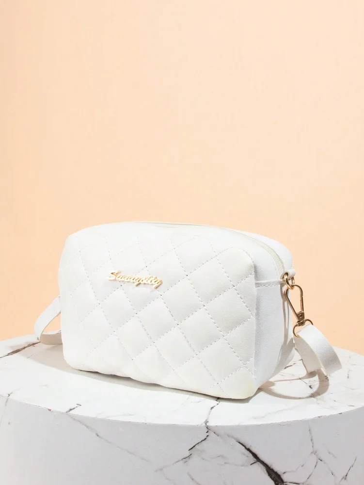 BOLSO BLANCO ALCOLCHADO ROMBO