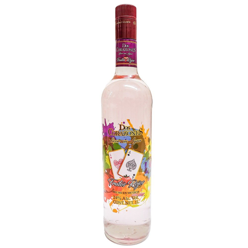 Licor Con Agave Dos Corazones Frutos Rojos 1l