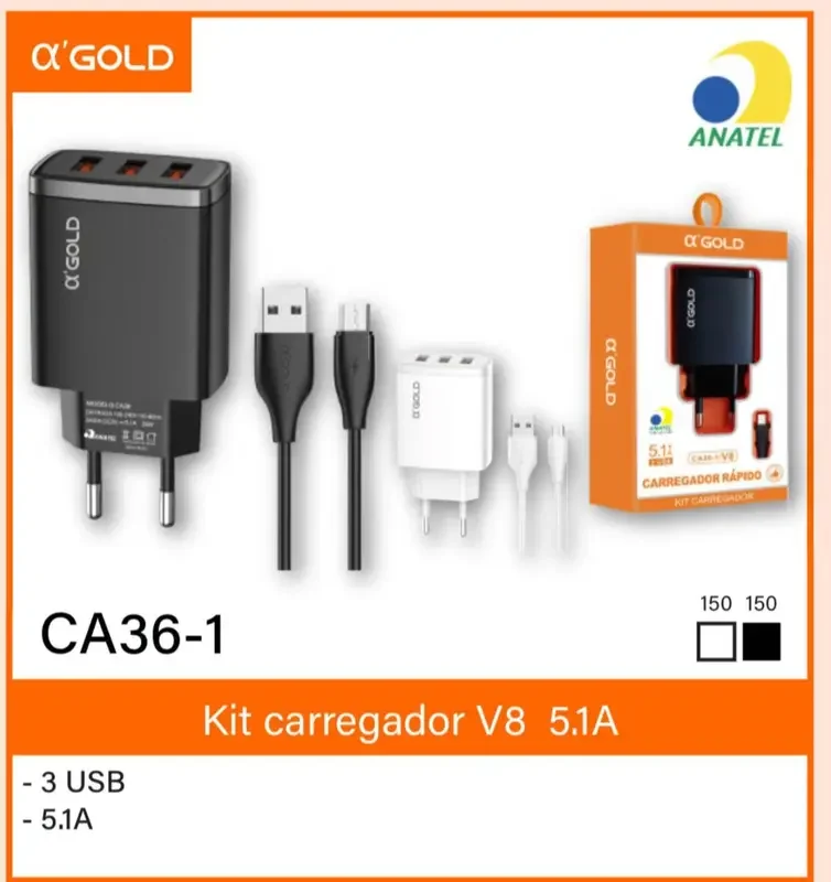 Carregador A'gold V8 CA36-1 5.1A