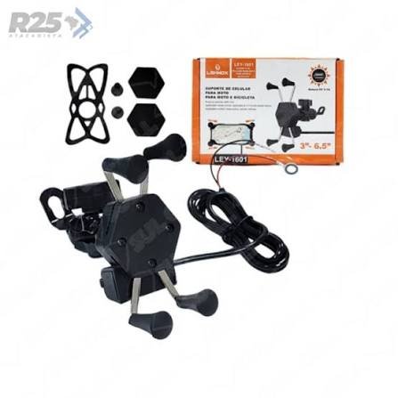 Suporte De Celular Moto Com Carregador Lehmox LEY1601
