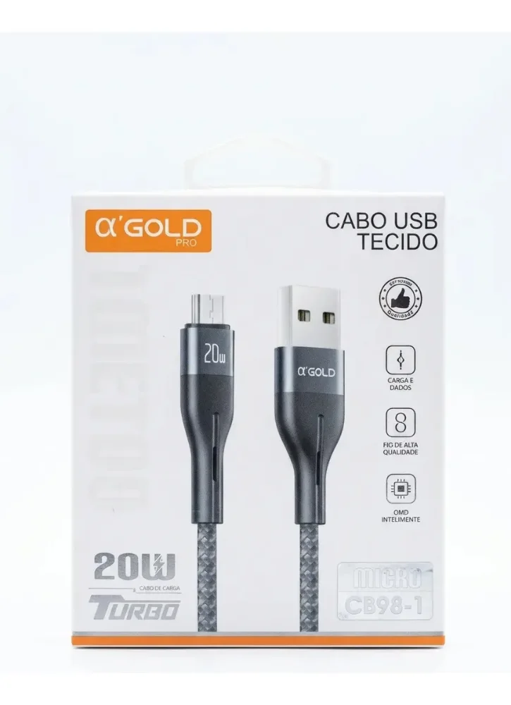 Cabo De Tecido A'gold V8 CB94-1 20W