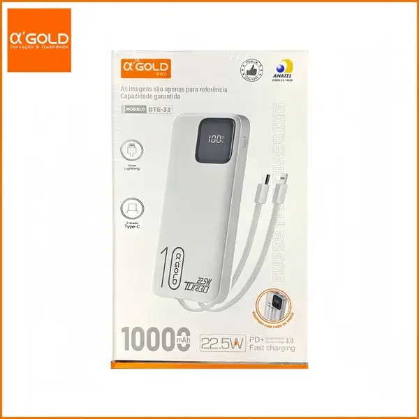 Bateria Portátil 22,5W 10mil BTE-33