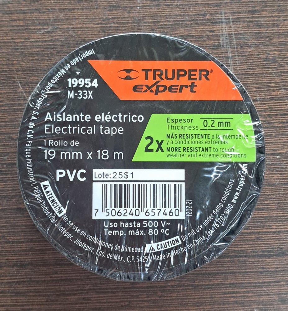 Cinta aislante electrico truper exper