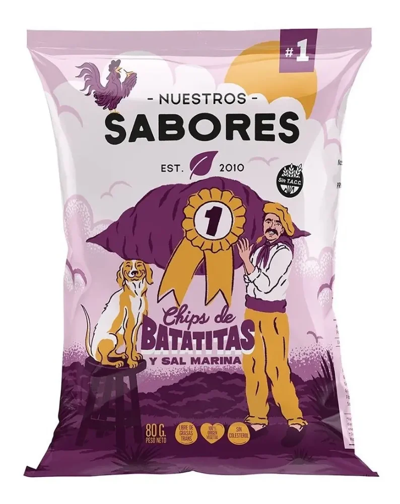 NUESTROS SABORES - CHIPS DE BATATA Y SAL MARINA
