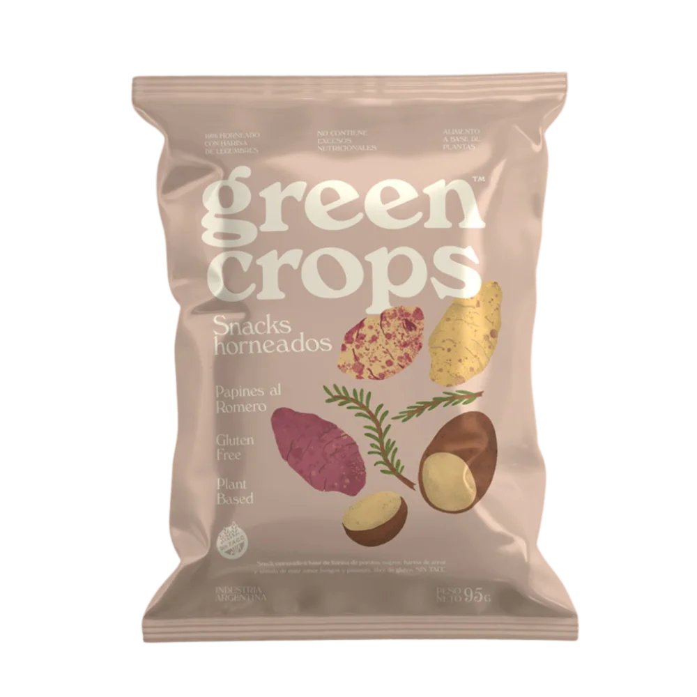 GREEN CROPS - SNACK PAPINES CON NUEZ MOSCADA x 95 gr