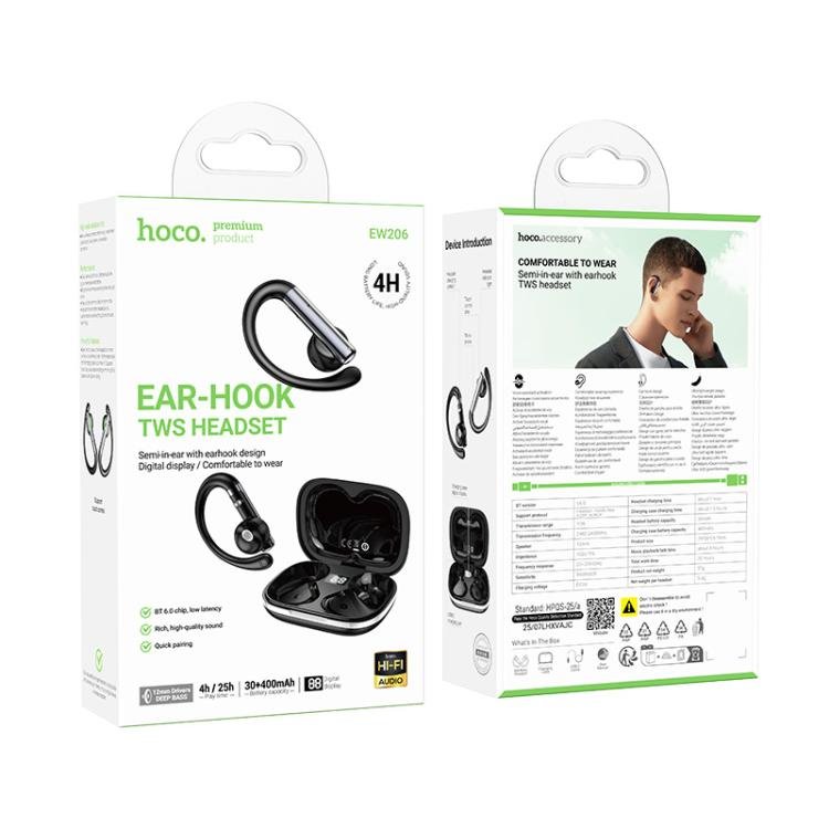 Hoco EW206 Ear-Hook TWS Headset (Negro)