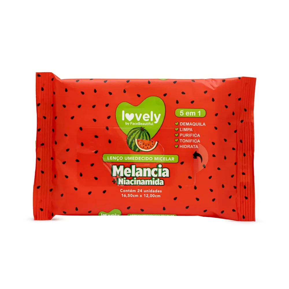 Lenço Umedecido Lovely Melancia + Niacinamida FaceBeautiful - FB599-U