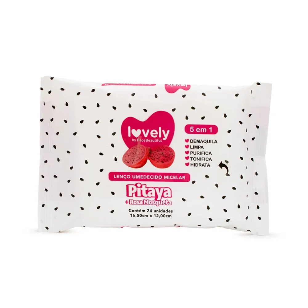 Lenço Umedecido Lovely Pitaya + Rosa Mosqueta FaceBeautiful - FB602-U