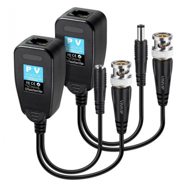 Video Balun HD RJ45 con poder de 1 Channel Passive Pares