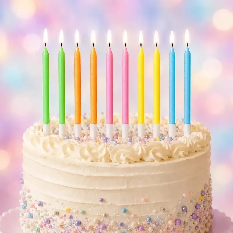 8 velas color pastel