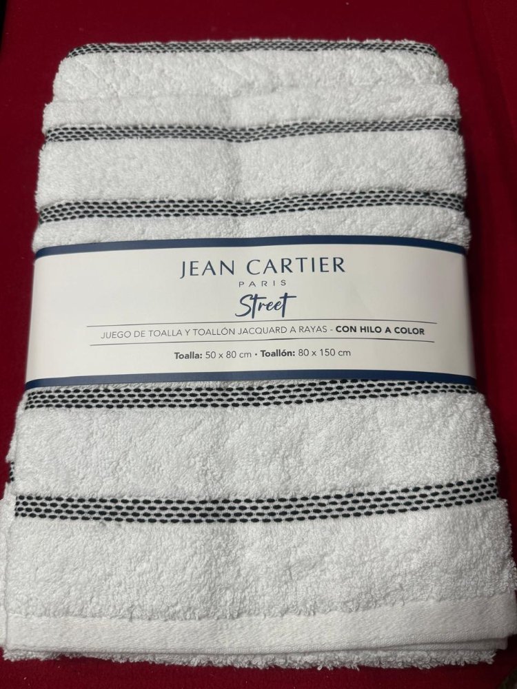 JEAN CARTIER STREET - SET TOALLA Y TOLLA ALGODON