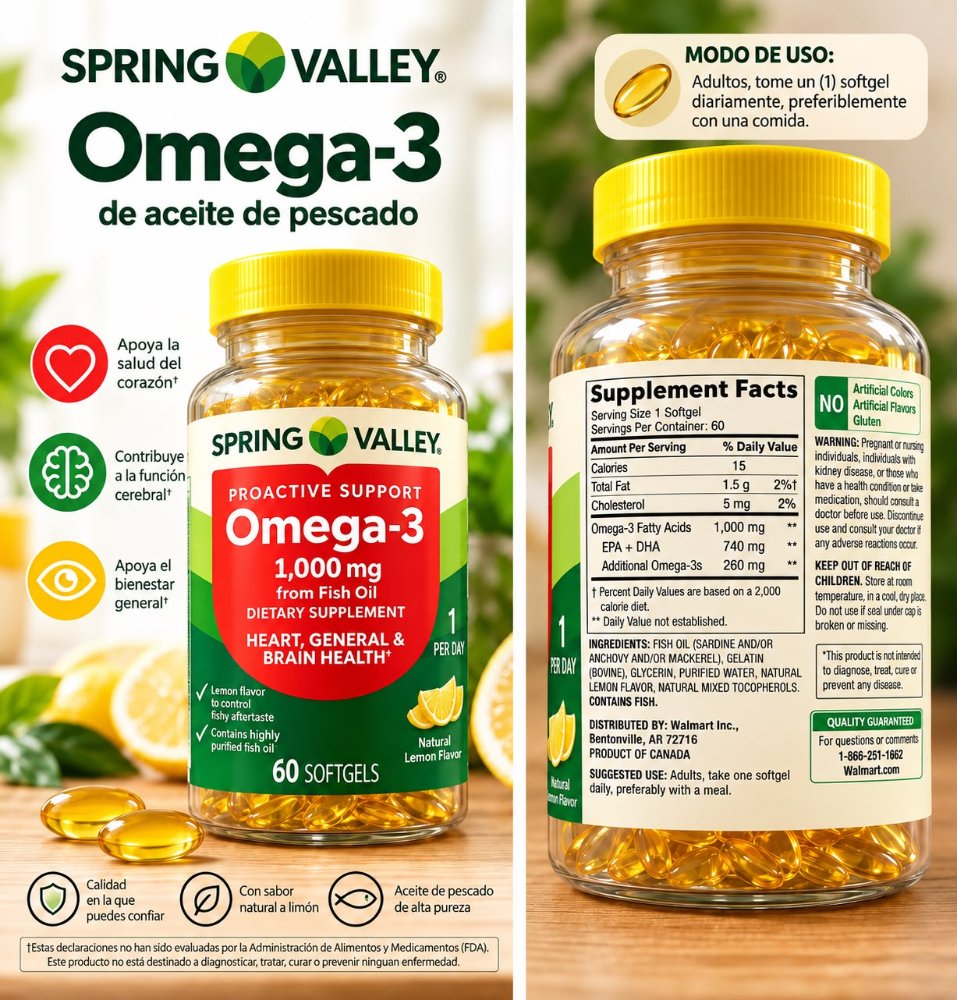 OMEGA 3 X 60 SOFTGLES SPRING VALLEY