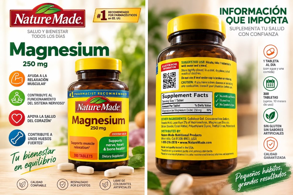 MAGNESIUM X 250MG NATURE MADE X 300 TABLETS