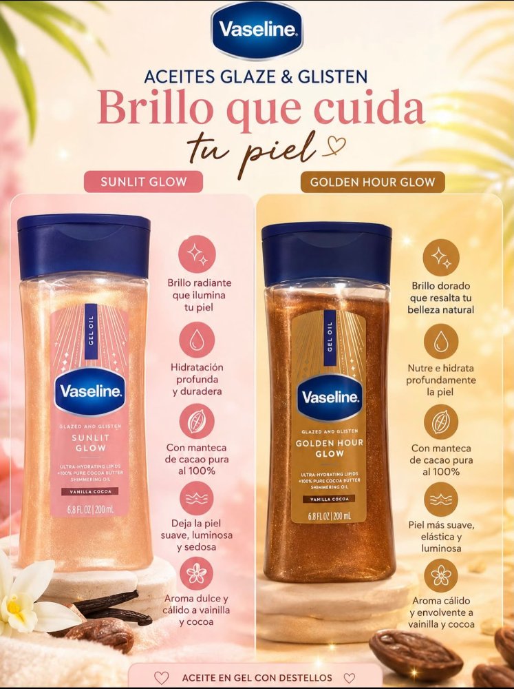 GEL OIL VASELINE GOLDEN HOUR GLOW X 200ML