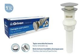 DESAGUE PUSH PLASTICO CON REBOSADERO GRIVEN