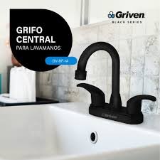 GRIFERIA PARA LAVAMANO CUELLO TIPO BAR NEGRA GRIVEN