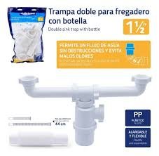 SIFON PARA FREGADERO 1 1/2" DOBLE GRIVEN