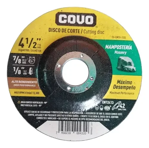 DISCO PARA CORTE EN MAMPOSTERIA 7" ALTO RENDIMIENTO COVO
