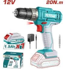 TALADRO INALAMBRICO 3/8" 12V 750RPM 20NM TOTAL