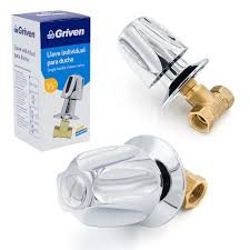 LLAVE PARA DUCHA 1/2" INDIVIDUAL GRIVEN POMO CROMADO