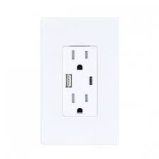 TOMACORRIENTE DOBLE CON UN USB Y UN TIPO C BLANCO TROEN
