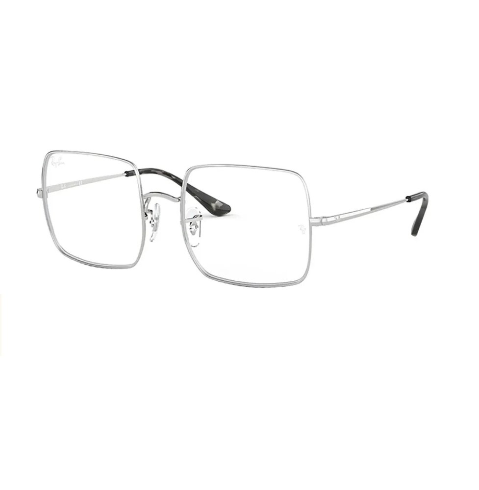 ARMAZON RAYBAN CON CRISTALES RECETADOS SQUARE METAL PLATA