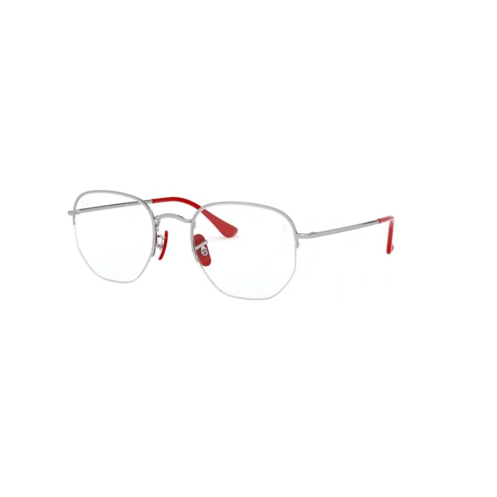 ARMAZON RAYBAN CON CRISTALES RECETADOS HEXAGONAL FERRARI ROJO