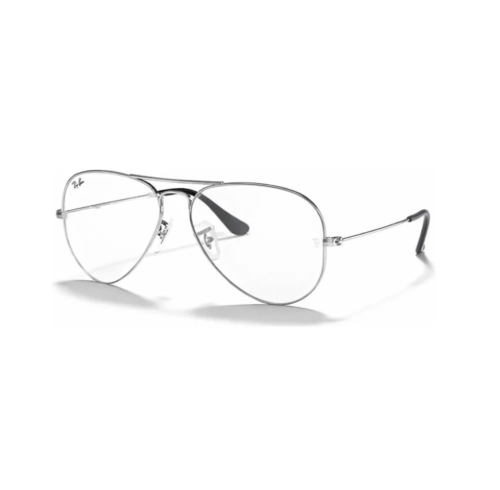 ARMAZON RAYBAN CON CRISTALES RECETADOS AVIATOR PLATEADO