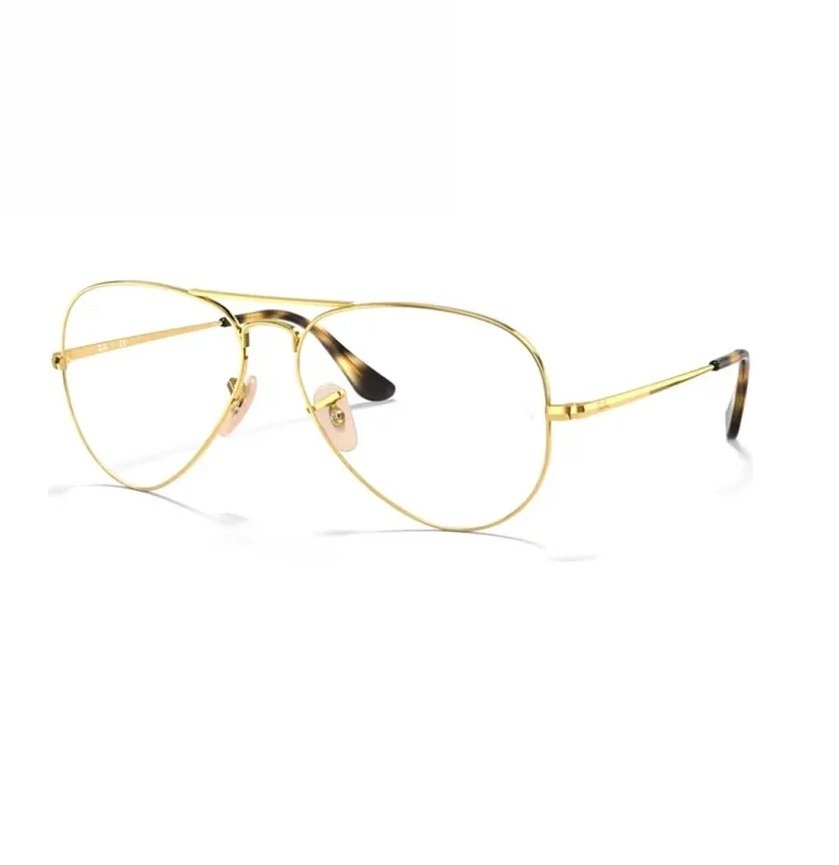 ARMAZON RAYBAN CON CRISTALES RECETADOS AVIATOR DORADO