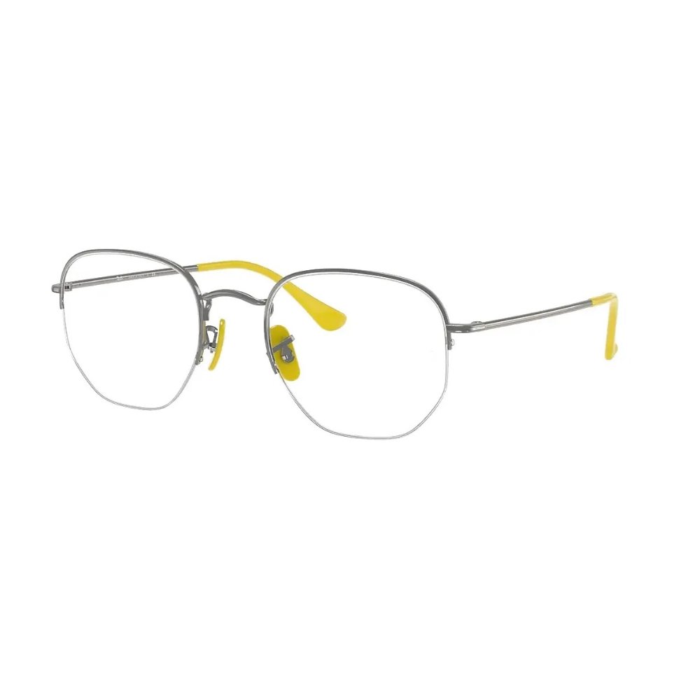 ARMAZON RAYBAN CON CRISTALES RECETADOS HEXAGONAL FERRARI AMARILLO