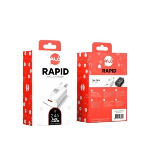 CARGADOR DE PARED ALO 2.4A RAPID - TRAFO S/CABLE