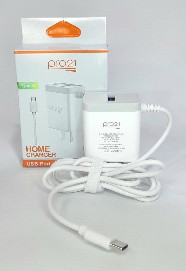 CARGADOR PRO 21 TYPE C - 2,1A CAJA BLANCA