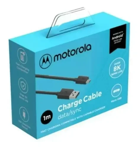 CABLE 1MTS USB-A MICRO USB QUICK CHARGE MOTO