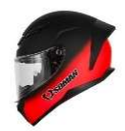 CASCO DEGRADADO NEGRO ROJO