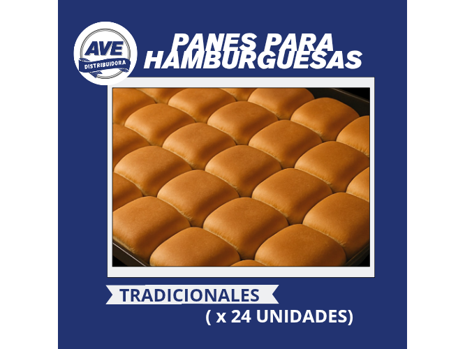 Pan de Hamburguesa - TRADICIONAL - X 24 Unidades