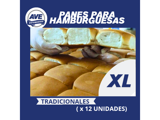 Pan de Hamburguesa XL TRADICIONAL - X 12 Unidades