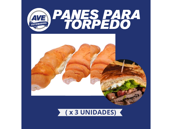 Pan para Torpedos - X 3 Unidades GRANDES