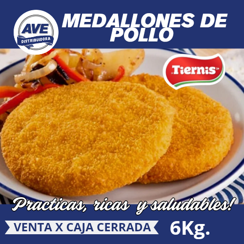 Medallones de Pollo Tiernis - (x Caja de 6 Kg).