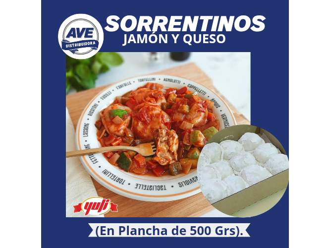 Sorrentinos de Jamón y Queso- En Plancha de 500 Grs.